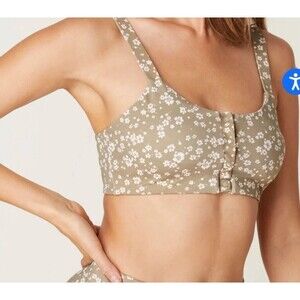 NWT Andie Swim The Snap Scoop Top Ditsy Floral Olive Size Small Boho Cottage